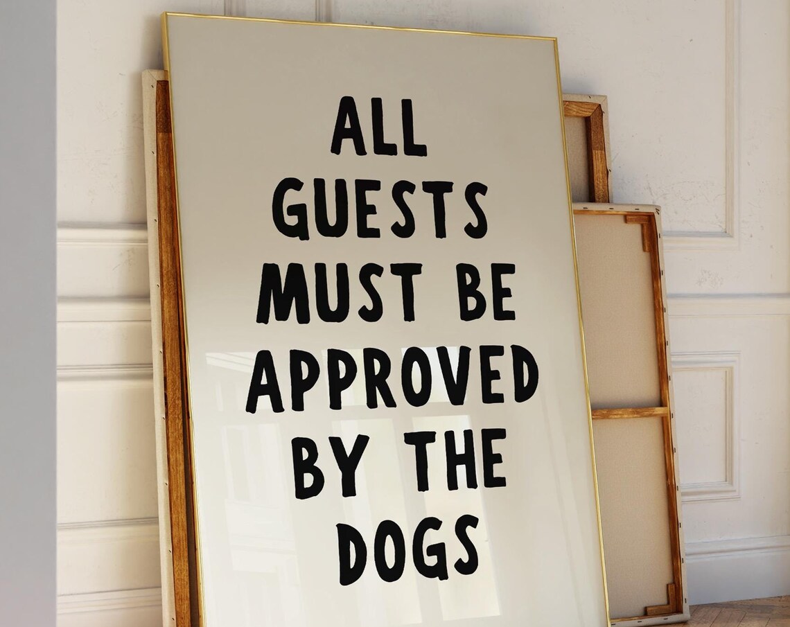 Funny Dog Retro Typography Wall Art Print