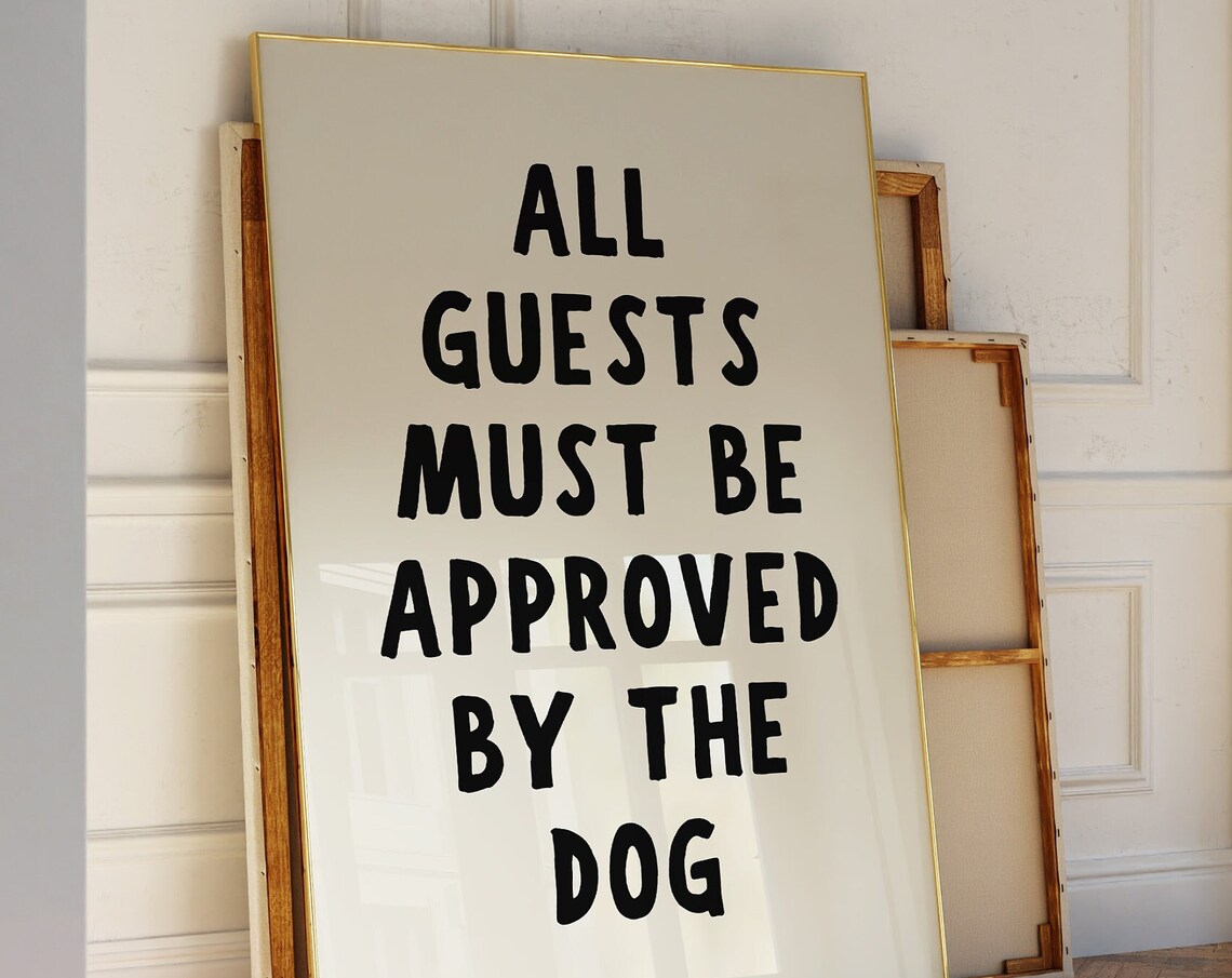 Funny Dog Retro Typography Art Print, Dog Owner Gift