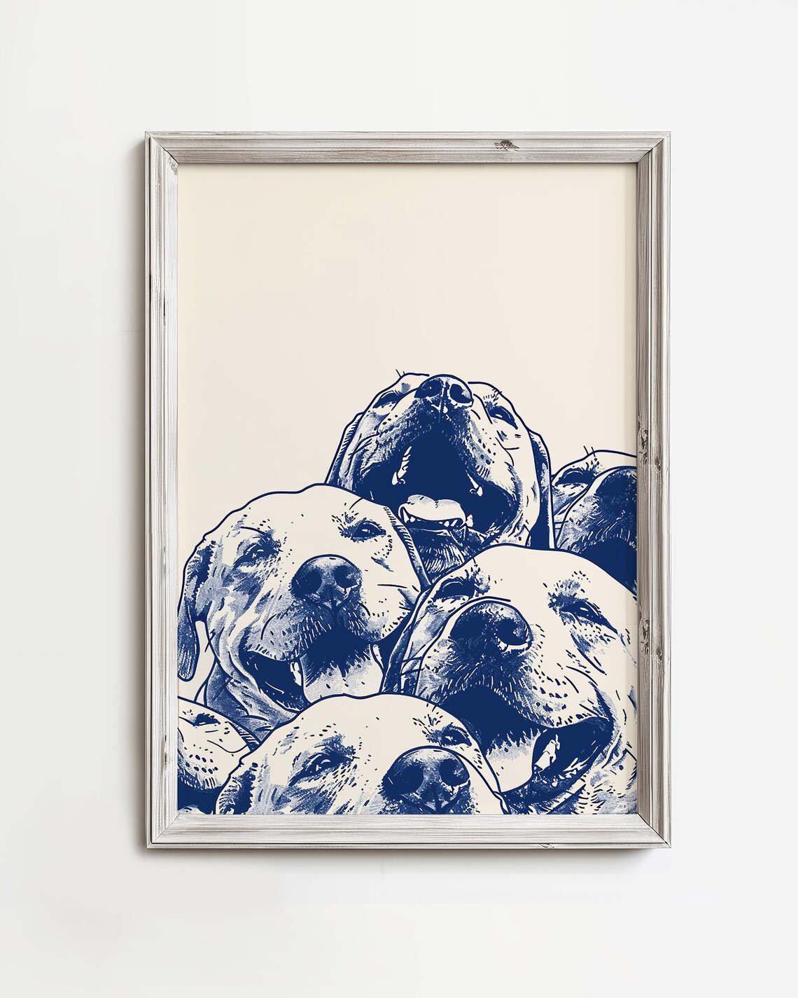 Labrador Retrievers Say Hello Happy Dog Art Print