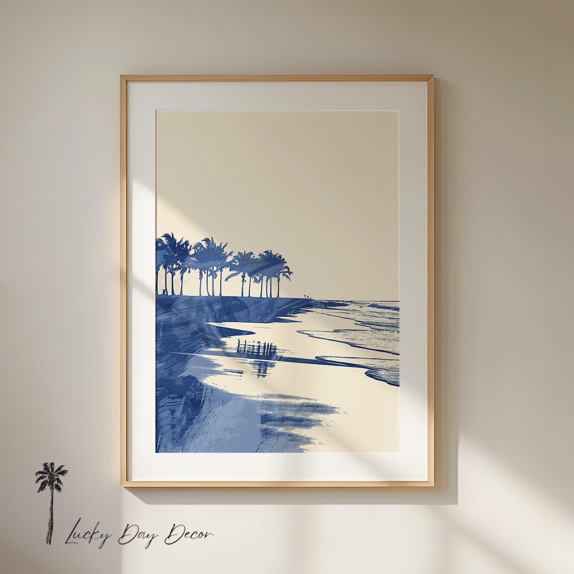 Waves Wash Up Beach Art, Minimalist Coastal Cottage Print