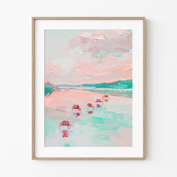 Red Crab Delight Sea Life Ocean Art Print