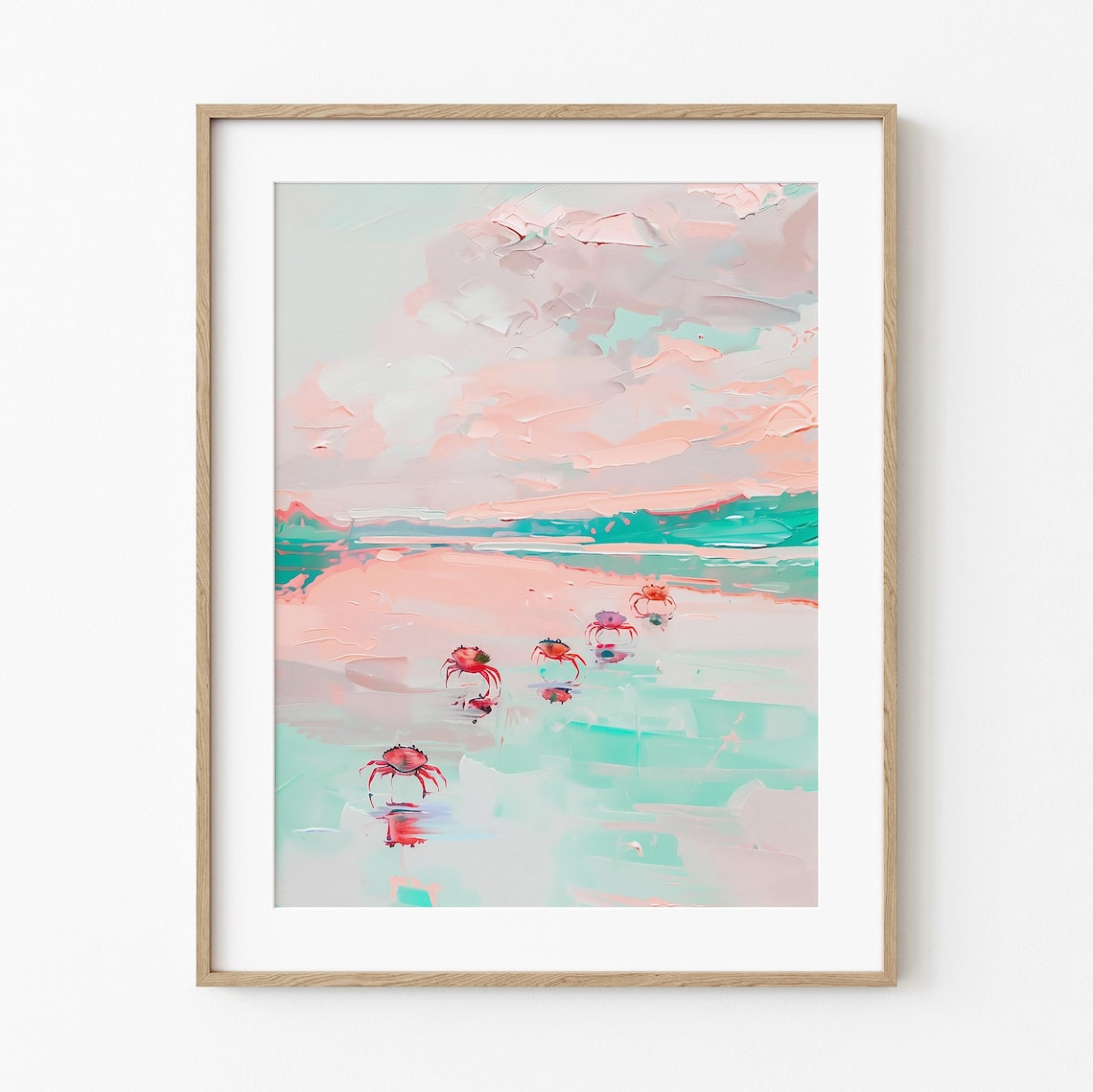 Red Crab Delight Sea Life Ocean Art Print