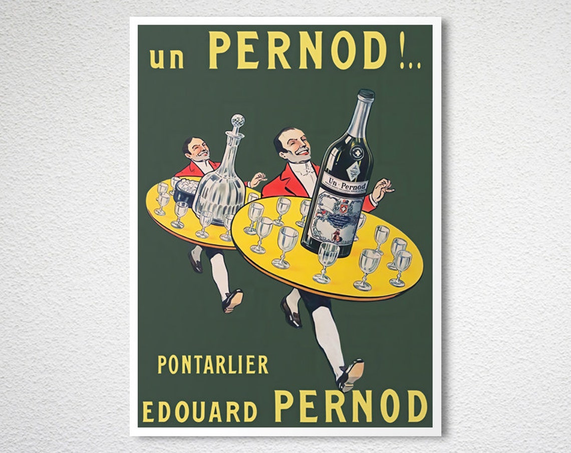 Edouard Pernod Absinthe Waiters Trays Vintage French Beverage Poster - Image 2