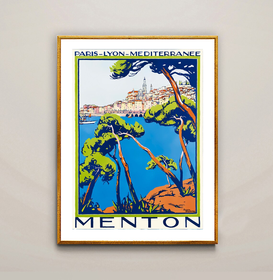 Menton French Riviera PLM Vintage Mediterranean Travel Poster - Image 2