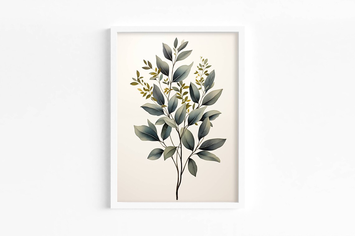Antique Illustration Plant With Leaves Art Print