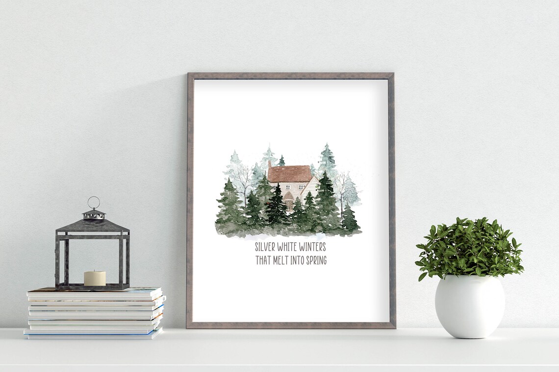 Silver White Winters That Melt Into Spring Quote Art Print - Image 5