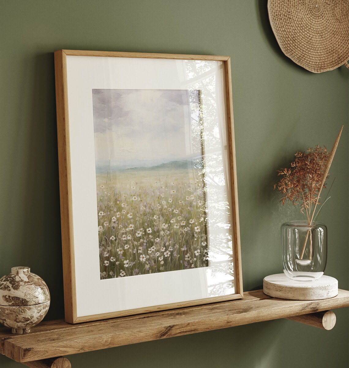 Spring Wildflower Field Landscape Wall Art Print - Image 4