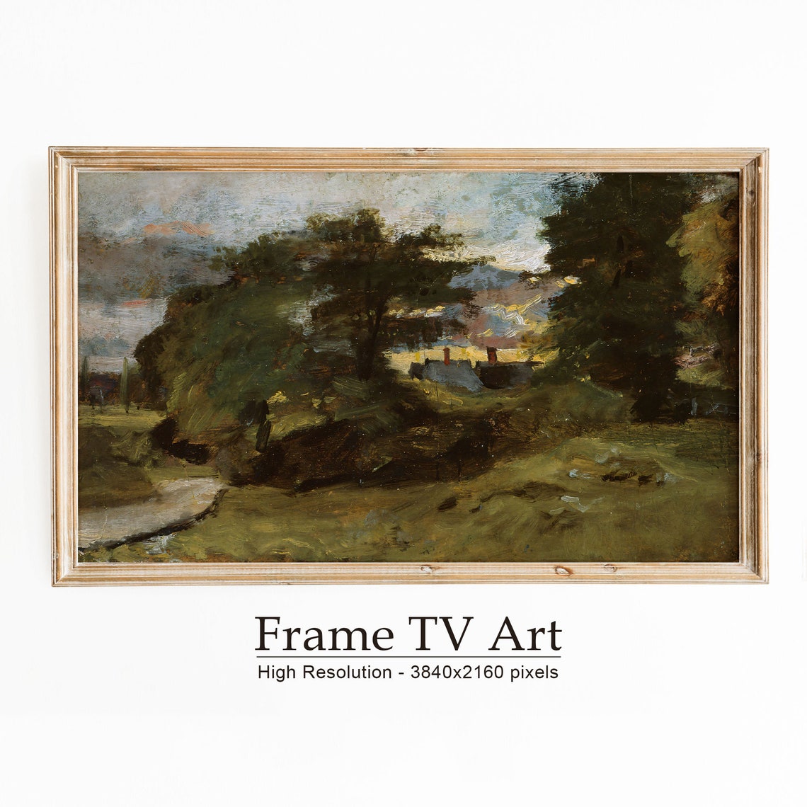 Frame Tv Art Autumn Landscape Field Autumn Farmhouse Decor Vintage Landscape Oil Painting Vintage Oil Painting