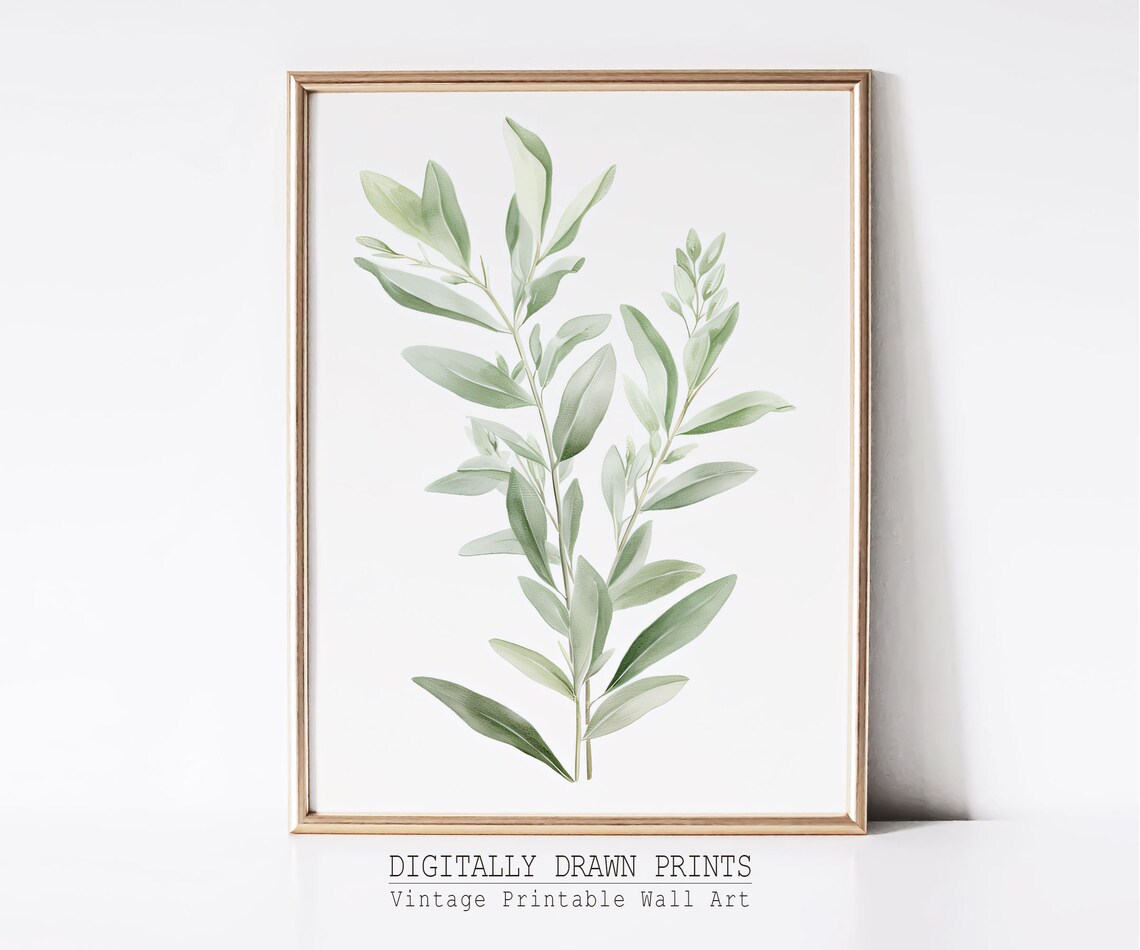 Dandelions Sage Green Botanical Boho Art Print - Image 3