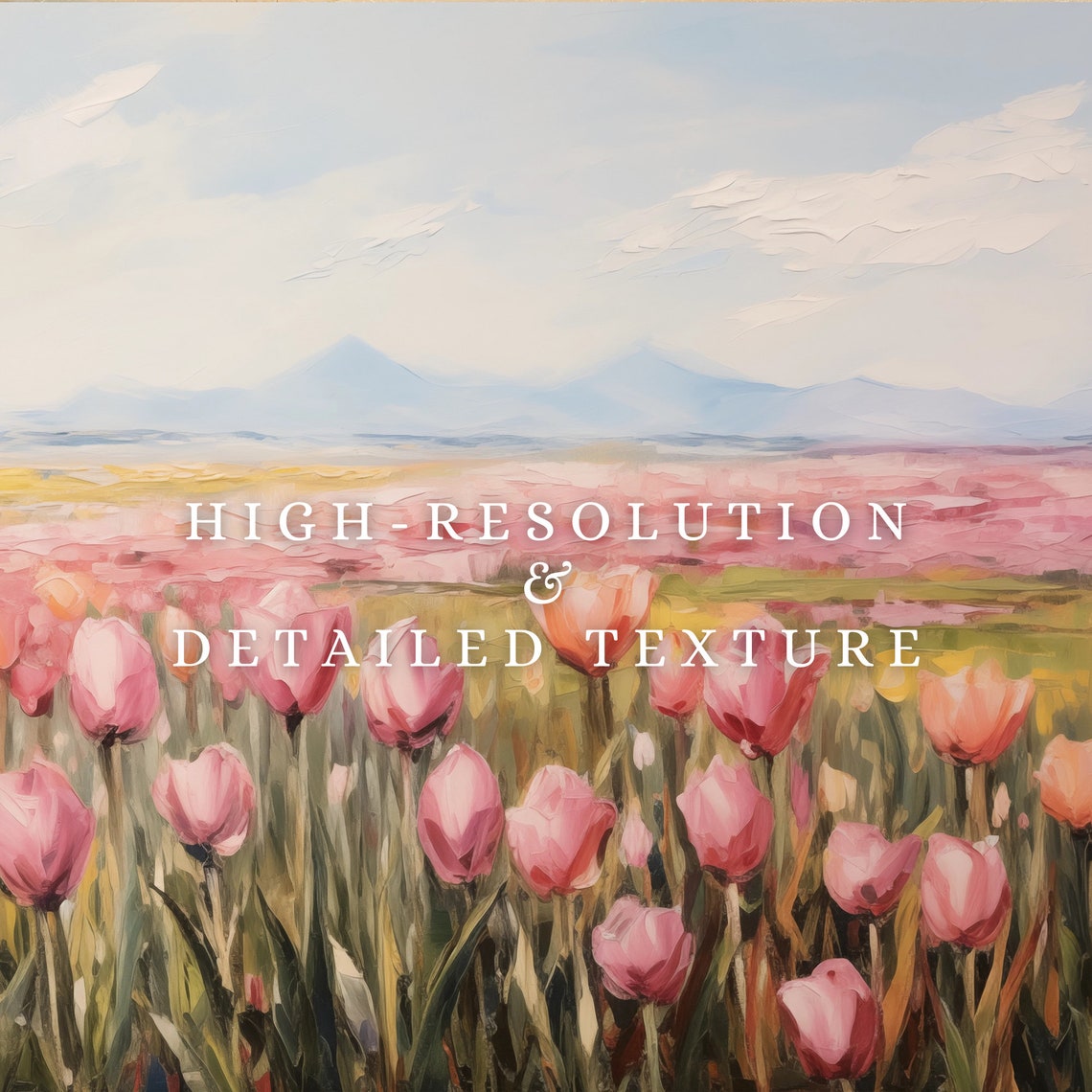 Frame Tv Art Spring Tulips Oil Painting For Tv Country Wildflowers Field Painting Farmhouse Decor Instant Frame Tv - Image 3