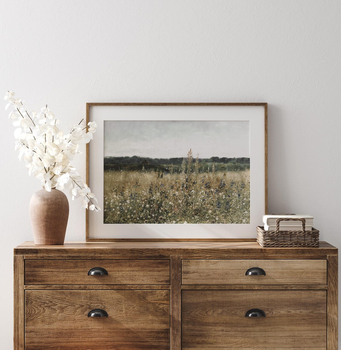 Wildflower Field Country Landscape Oil Painting Poster - Image 3