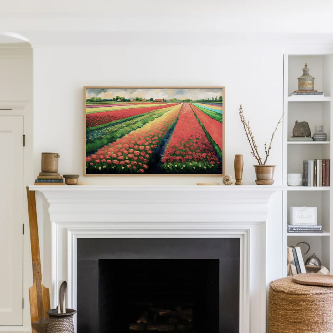 Colorful Tulip Fields Farmhouse Dutch Flower Farm Spring Poster - Image 3