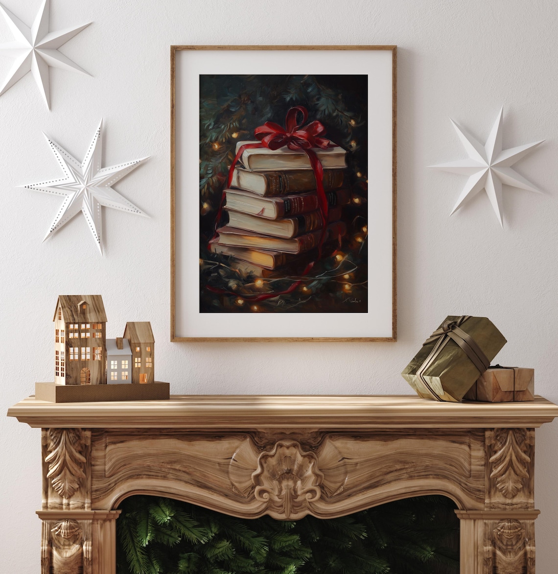 Rustic Christmas Vintage Holiday Art Print - Image 3
