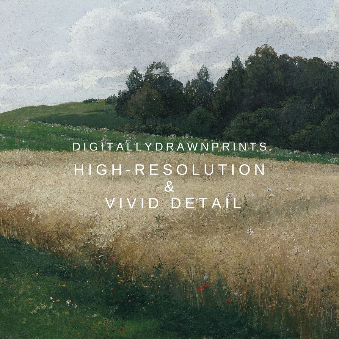 Summer Frame Tv Art Landscape Field Summer Farmhouse Decor Vintage Landscape Oil Painting Vintage Oil Painting - Image 2