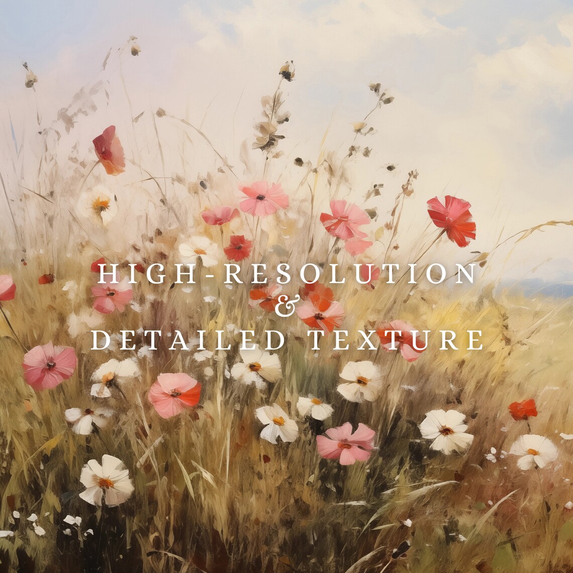 Pink Cosmos Wildflowers in Golden Grass Sunlit Meadow Wall Art - Image 2