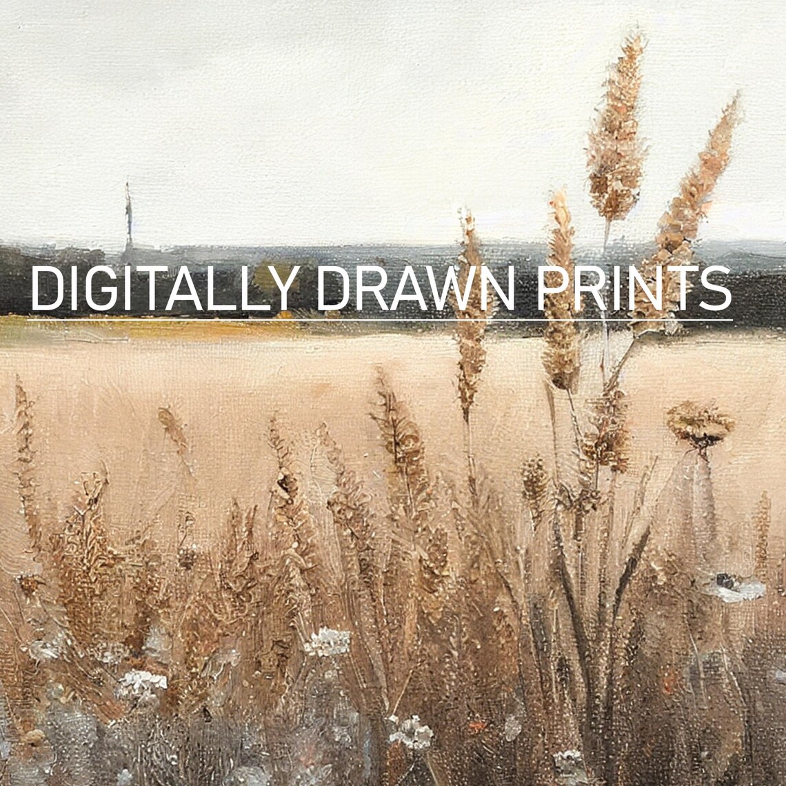 Wildflower Field Landscape, Vintage Farmhouse Decor - Image 2