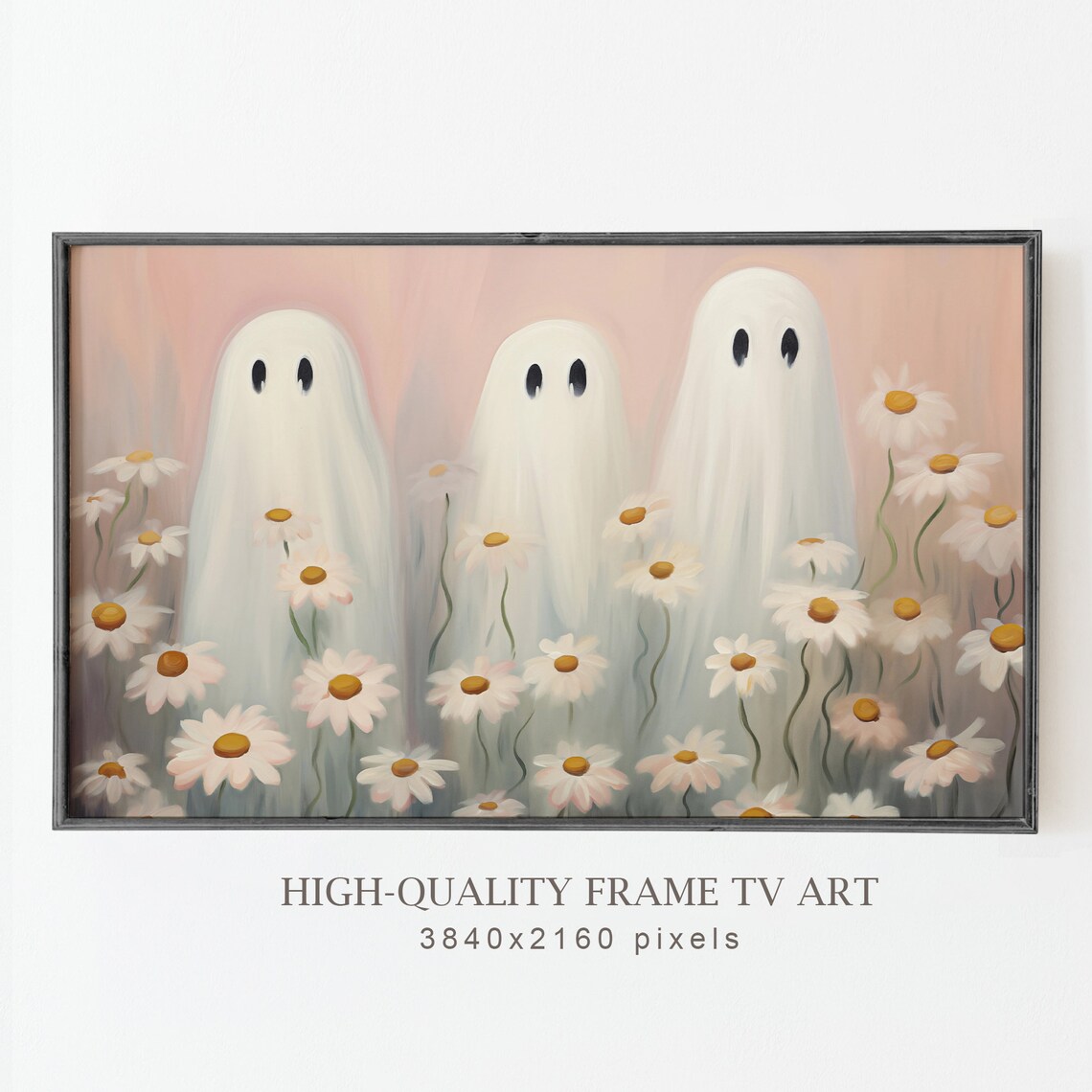 Halloween Ghosts In A Wildflowers Field Poster - Image 4
