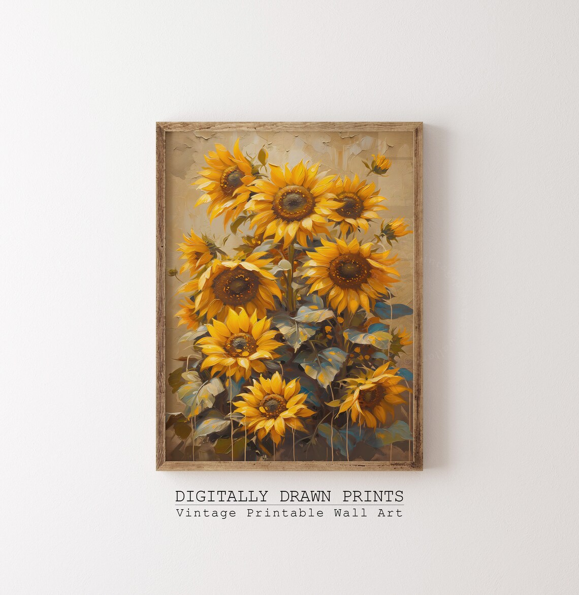 Wildflower Field Landscape, Vintage Floral Farmhouse Decor - Image 3