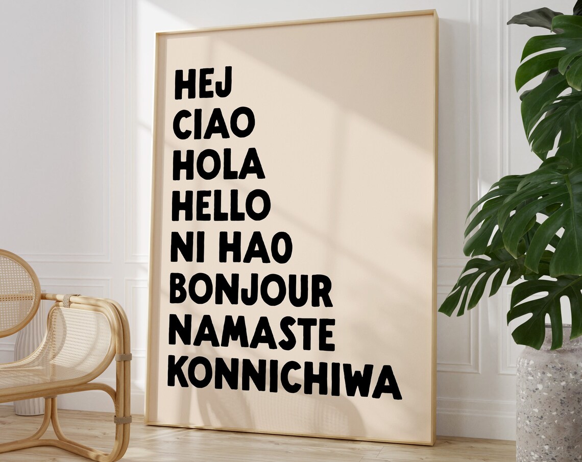 Hello Different Languages Entryway Art Print