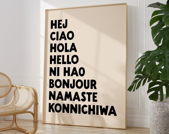 Hello Different Languages Entryway Art Print