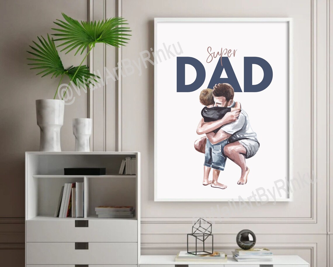 Father and Son Watercolour Art Print for Father's Day - Image 2