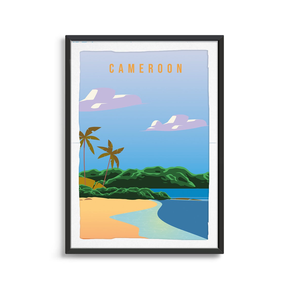 Cameroon Country Poster Art City Wall Art Country Art Country Poster Country Print Country Art Cameroon Travel Illustration - Image 2