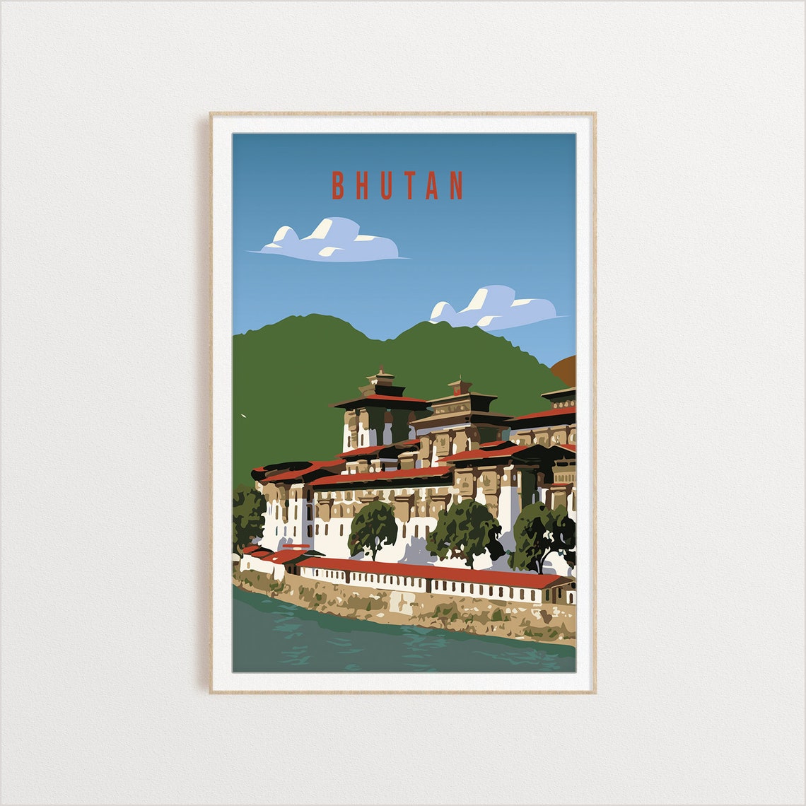 Bhutan Country Poster Country Art Country Wall Art Country Print Country Poster Country Print Travel Gift Travel Illustration - Image 2