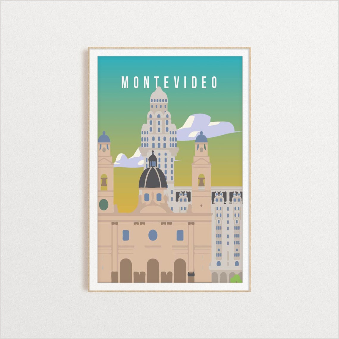 Montevideo City Poster City Art City Wall Art City Print City Poster City Print Travel Gift Travel Illustration