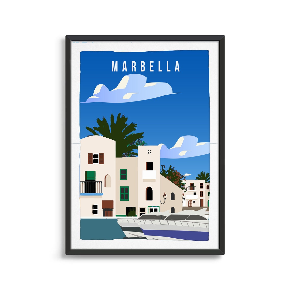 Marbella City Poster Art City Wall Art Country Art City Poster City Print City Art Marbella Travel Illustration - Image 2