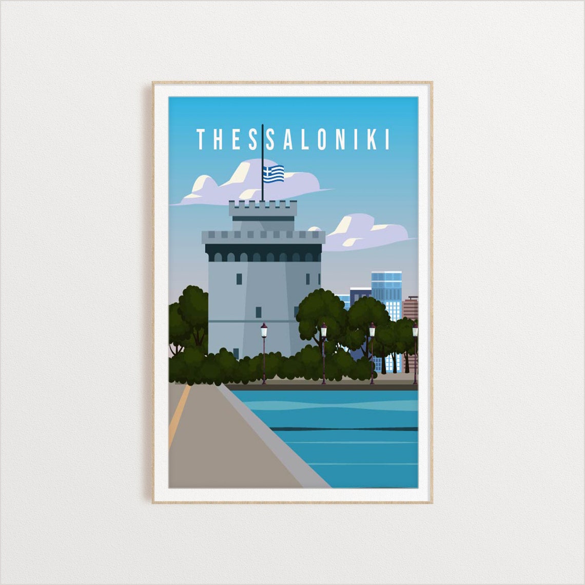 Thessaloniki City Poster City Art City Wall Art City Print City Poster City Print Travel Gift Travel Illustration