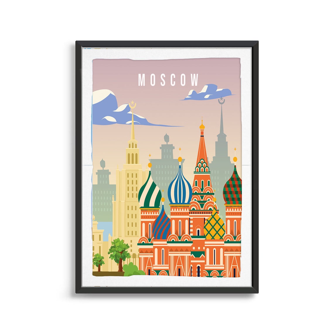 Moscow City Poster City Art City Wall Art City Print City Poster City Print Travel Gift Travel Illustration