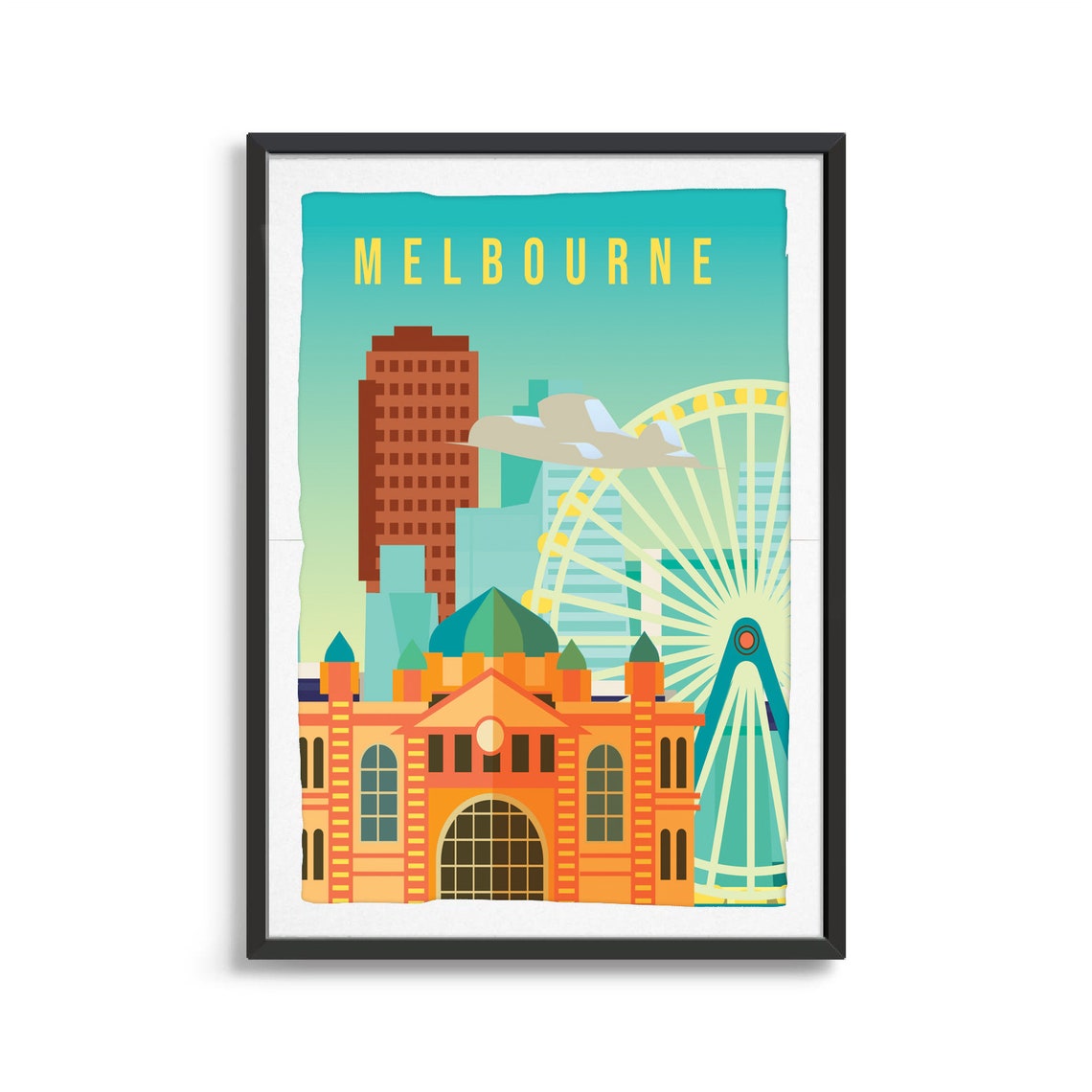 Melbourne City Poster City Art City Wall Art City Print Country Poster Country Print Country Art Australia Travel Illustration - Image 2