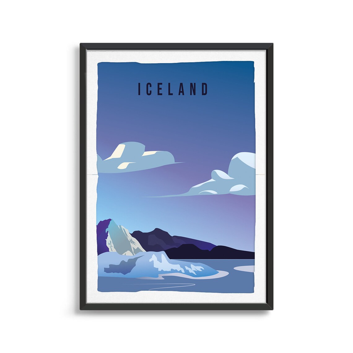 Iceland Travel Illustration, Europe Travel Poster