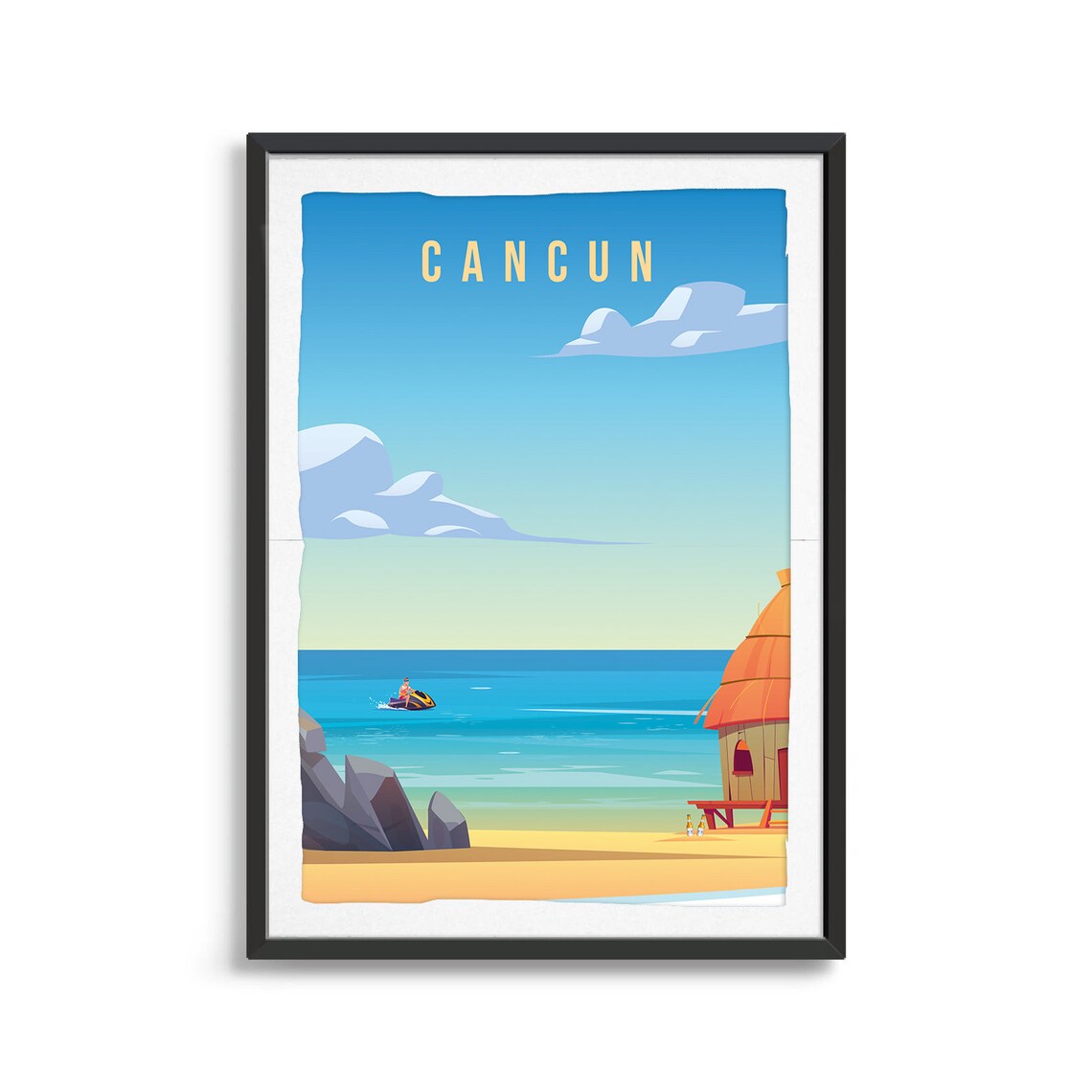 Cancun City Travel Poster, City Art Print