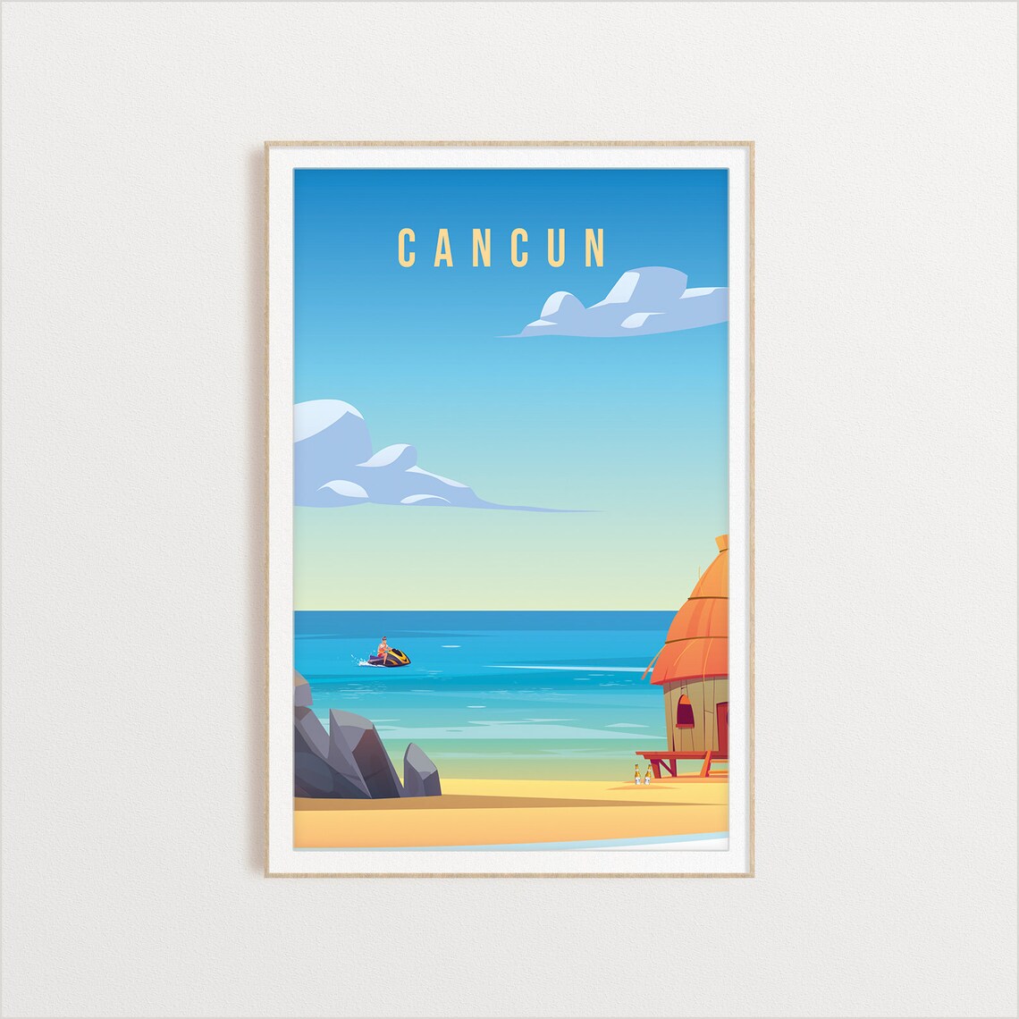 Cancun City Travel Poster, City Art Print - Image 2