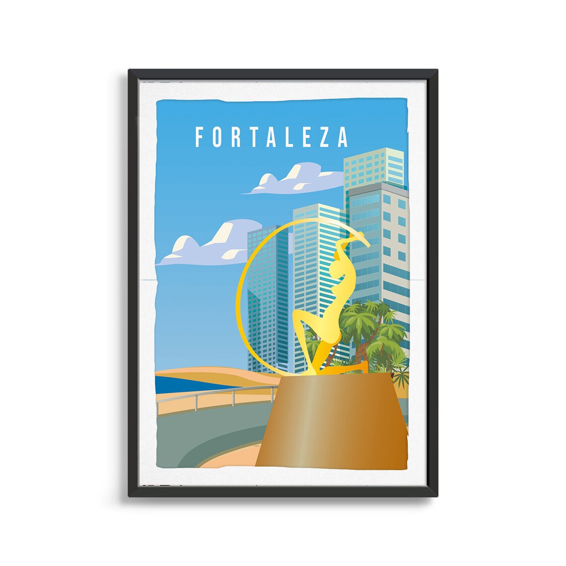 Fortaleza City Travel Poster, City Illustration - Image 2