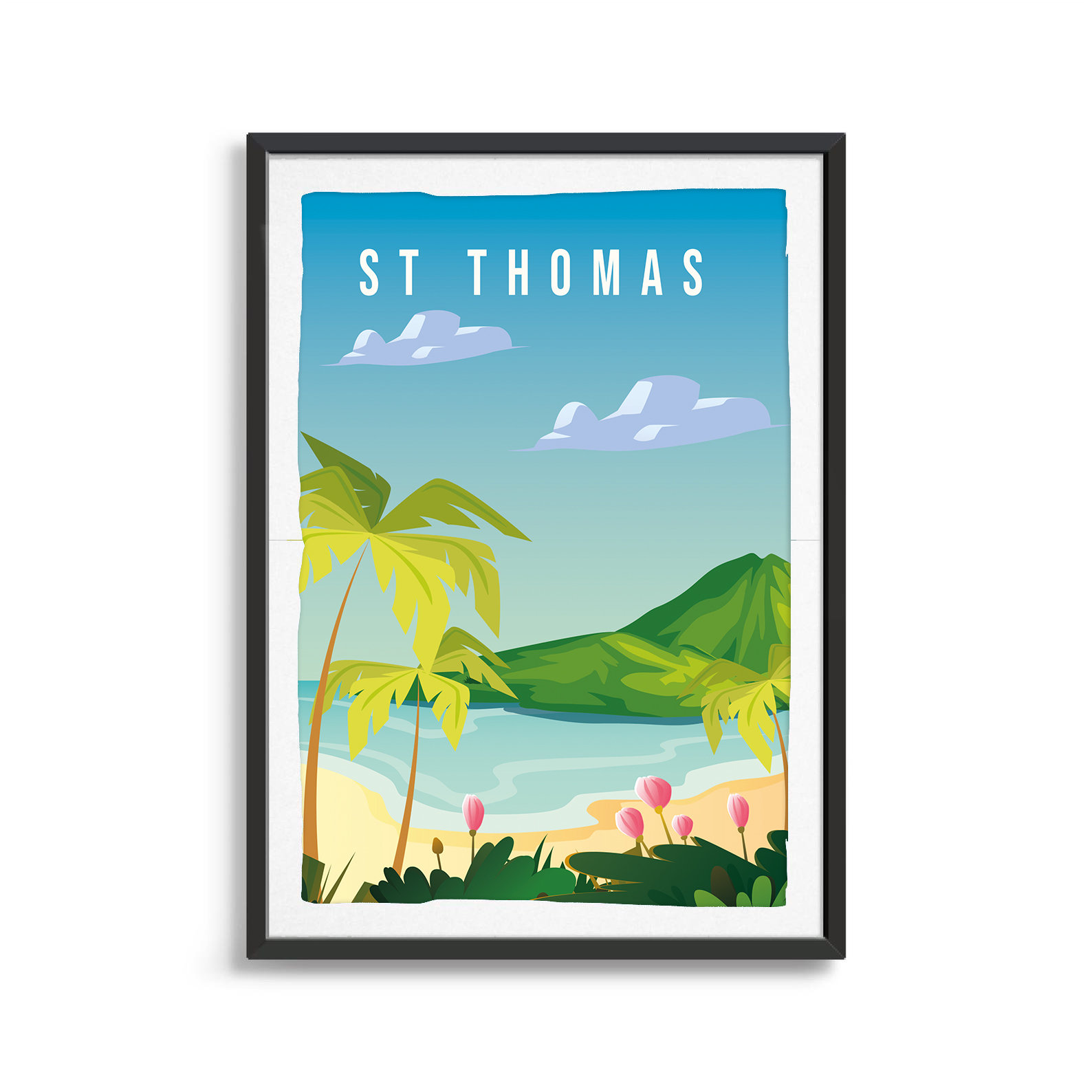St Thomas Island Travel Poster, Island Art Print