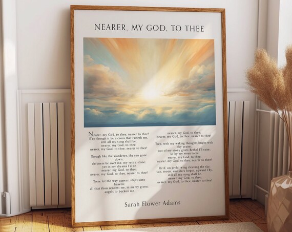 Nearer My God To Thee Sarah Flower Adams Hymn Verse Art Poster