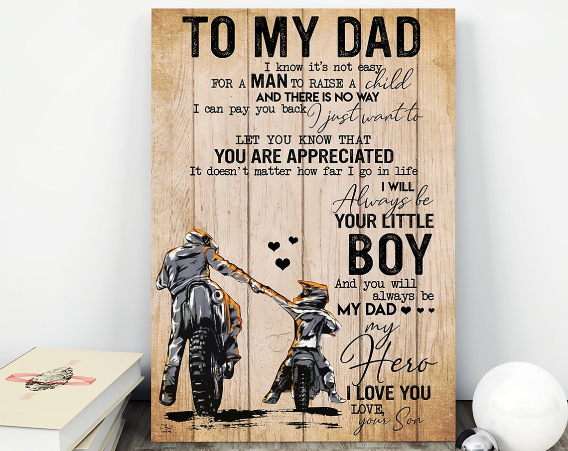 To My Dad Motocross Dad and Son Bikers Heartfelt Gift Poster