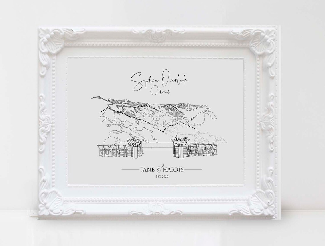 Custom Wedding Church Illustration Art Print, Gift - Image 3