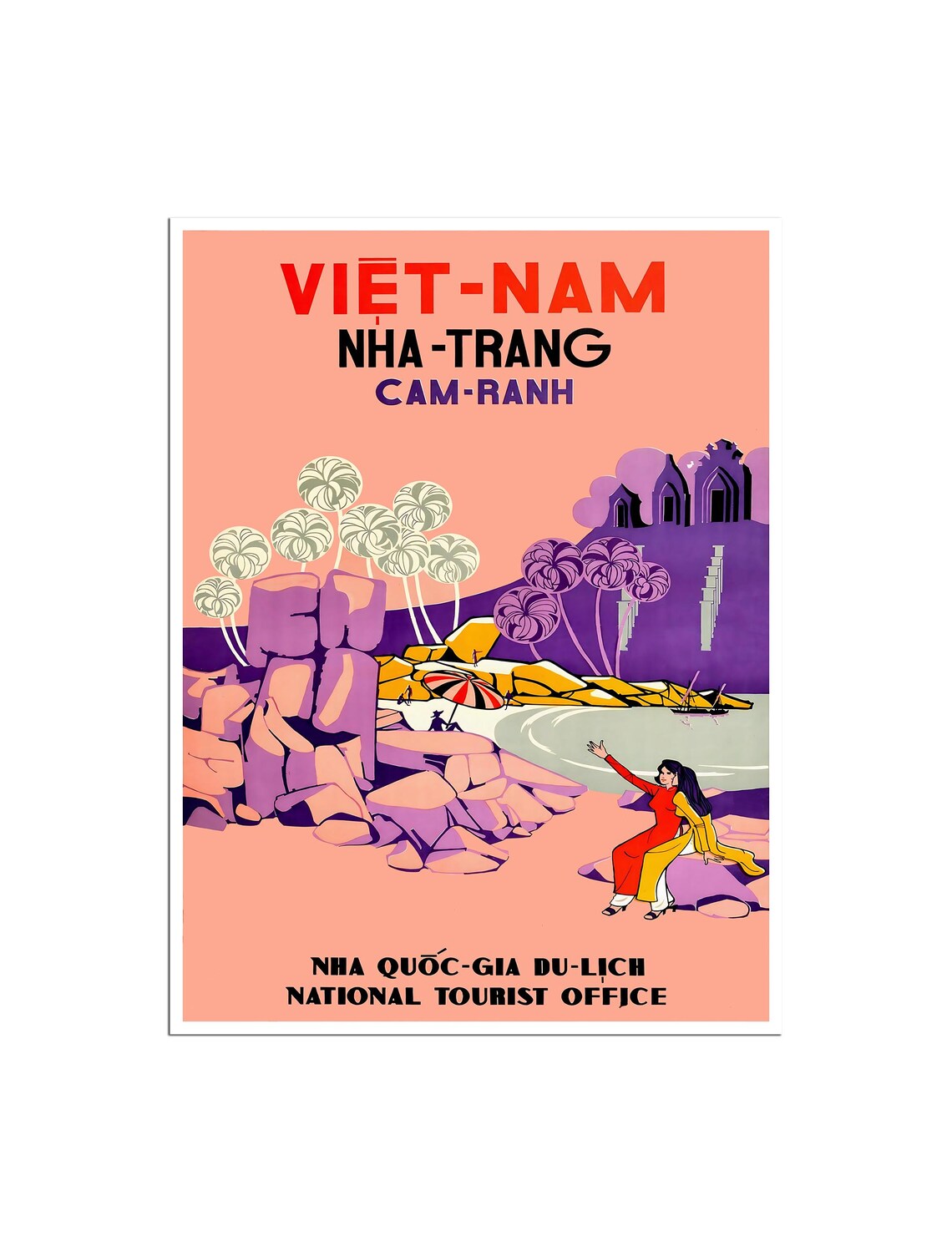 Vietnam Travel Poster, Asian Home Decor Print