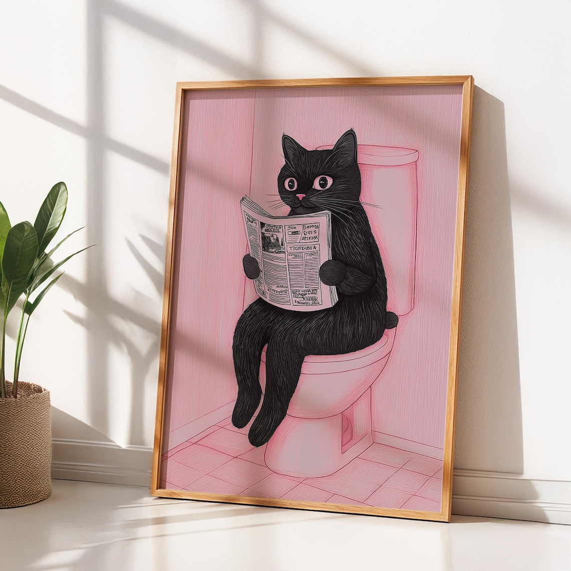 Funny Cat Bathroom Wall Art, Humorous Home Print - Image 5