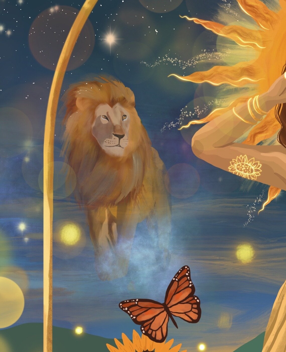 Leo Zodiac Star Sign Poster, Celestial Art Print - Image 3
