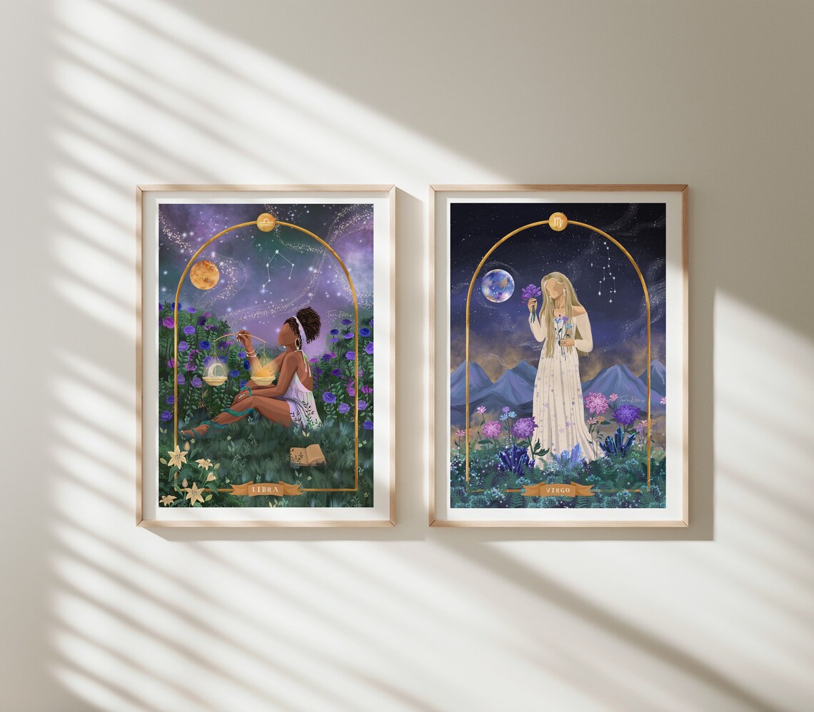 Virgo Star Sign Zodiac Poster, Celestial Art Print - Image 2