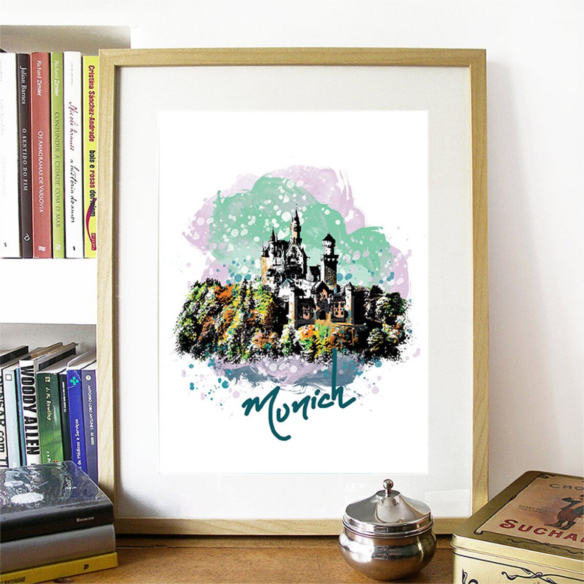 Munich Skyline, Watercolor Travel Poster - Image 2