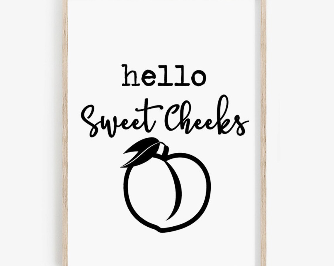 Hello Sweet Cheeks Funny Bathroom Decor Art Print
