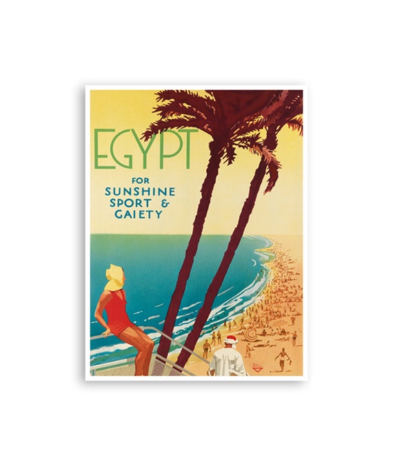 Vintage Egypt Print Egyptian Wall Art Retro Travel Poster Traveler Gift Xr3898