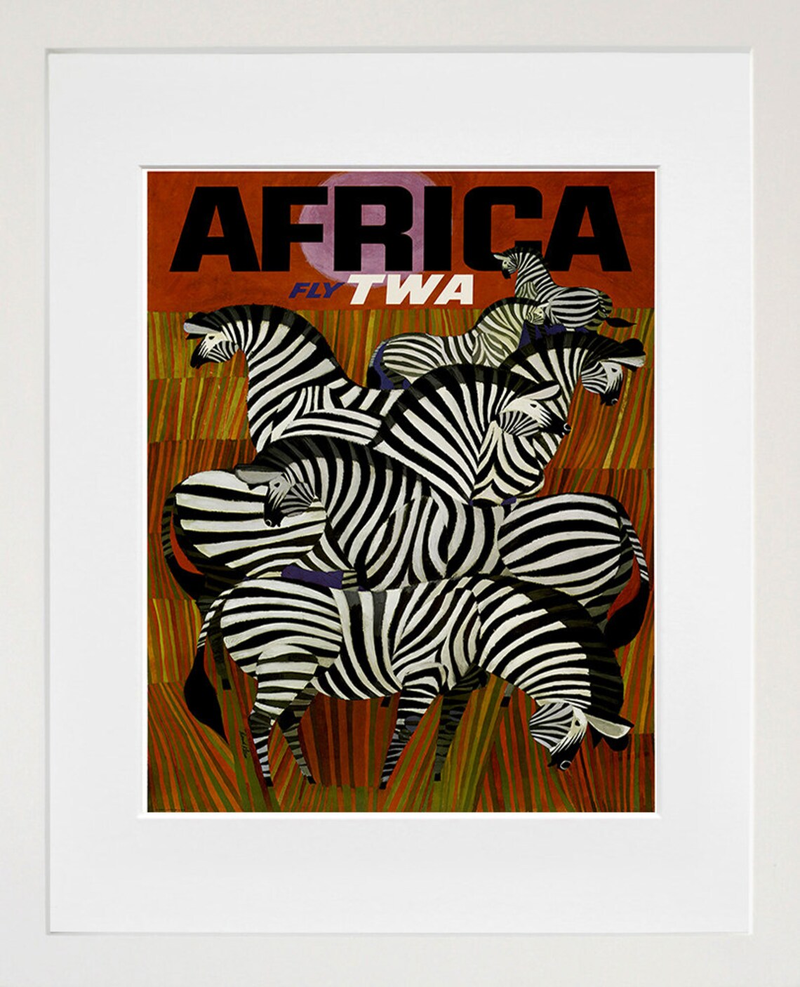 Africa Zebra Travel Poster Art Print, Wildlife Decor - Image 2
