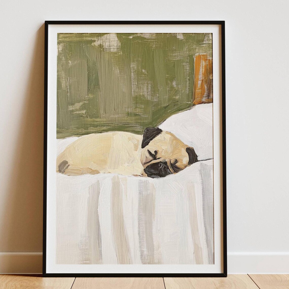 Pug Wall Art Print, Neutral Decor for Dog Lovers