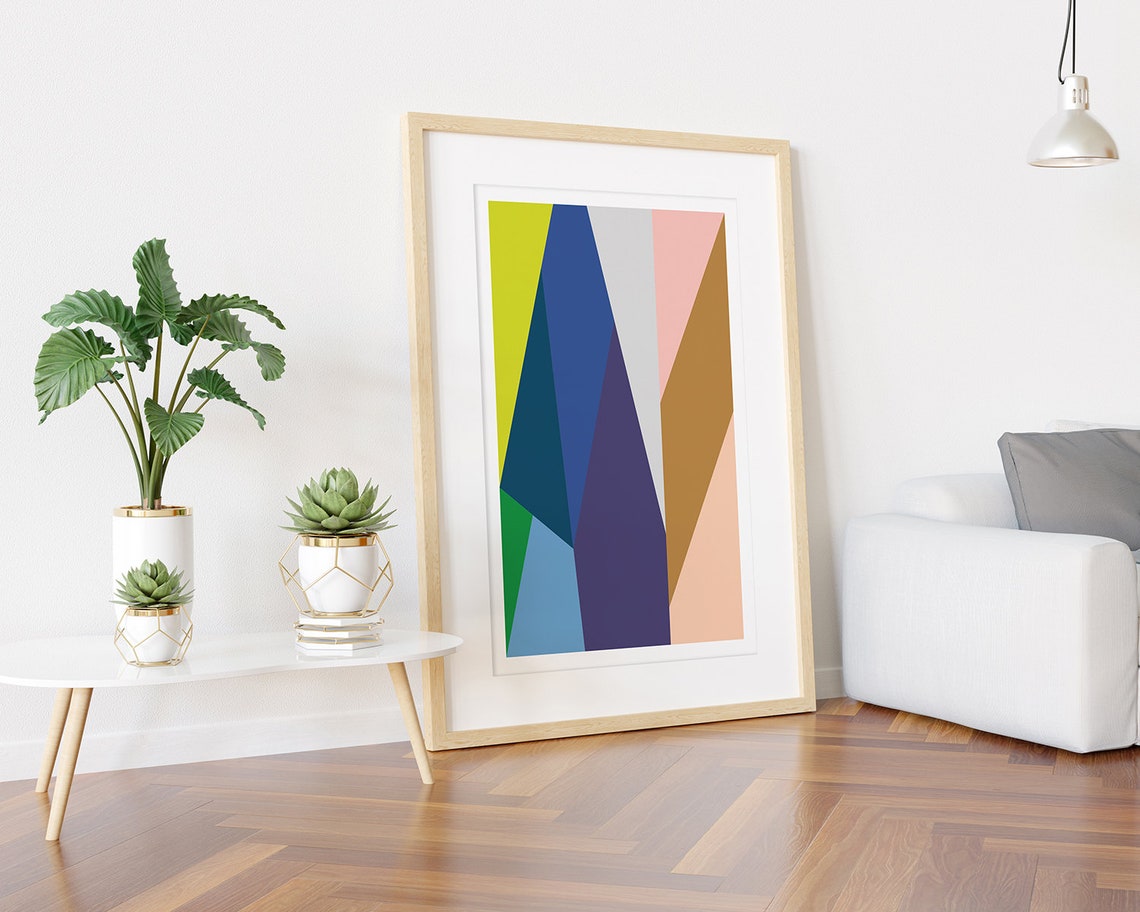 Colorful Geometric Triangle Shapes Modern Abstract Wall Print - Image 3